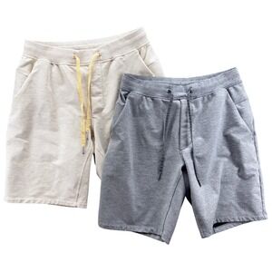 Lululemon Mens City Sweat Short‎ Lot of 2 Size L 9" Grey + Yellow Gym Athletic
